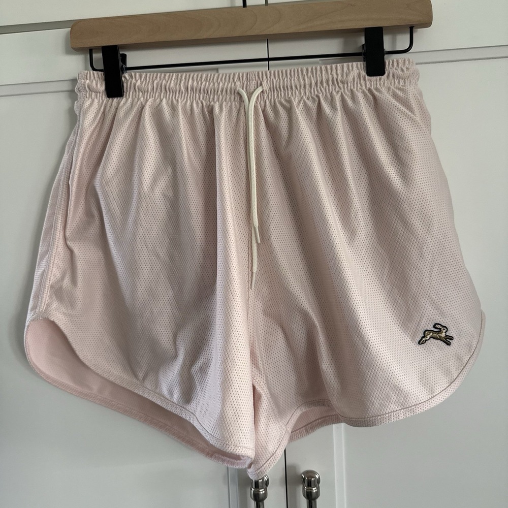 Tracksmith Van Cortlandt Running Shorts Medium Soft Pink Mesh Lined Performance